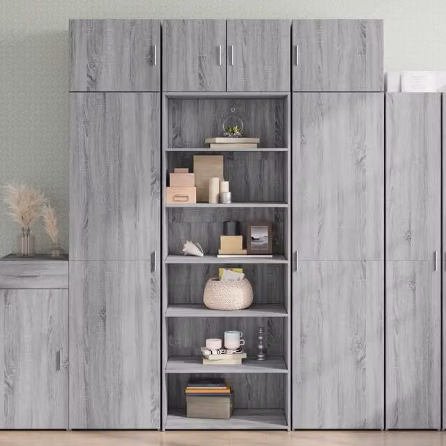 Credenza moderna vidaXL in legno MDF grigio L: 70 cm, P: 41 cm, H: 185 cm