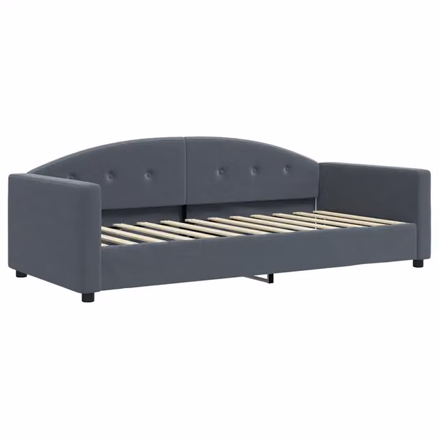 Letto singolo | Letto per adulti | Letto da Giorno Grigio Scuro 90x200 cm in Velluto