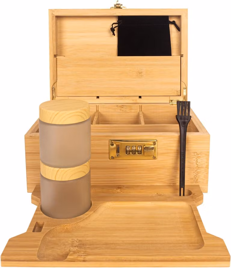 Scatola di stoccaggio con serratura a combinazione numerica, set da 3, in legno, per utensili
