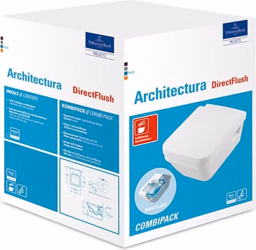 V+B Combi-Pack Tiefspül-WWC Architectura 5685R0XX m Sitz QuiR u. Softcl. we a