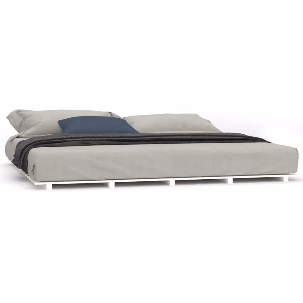 vidaXL Giroletto in Legno Massello di Pino Bianco con Doghe Fisse L/P: 160 x 200 cm – 2