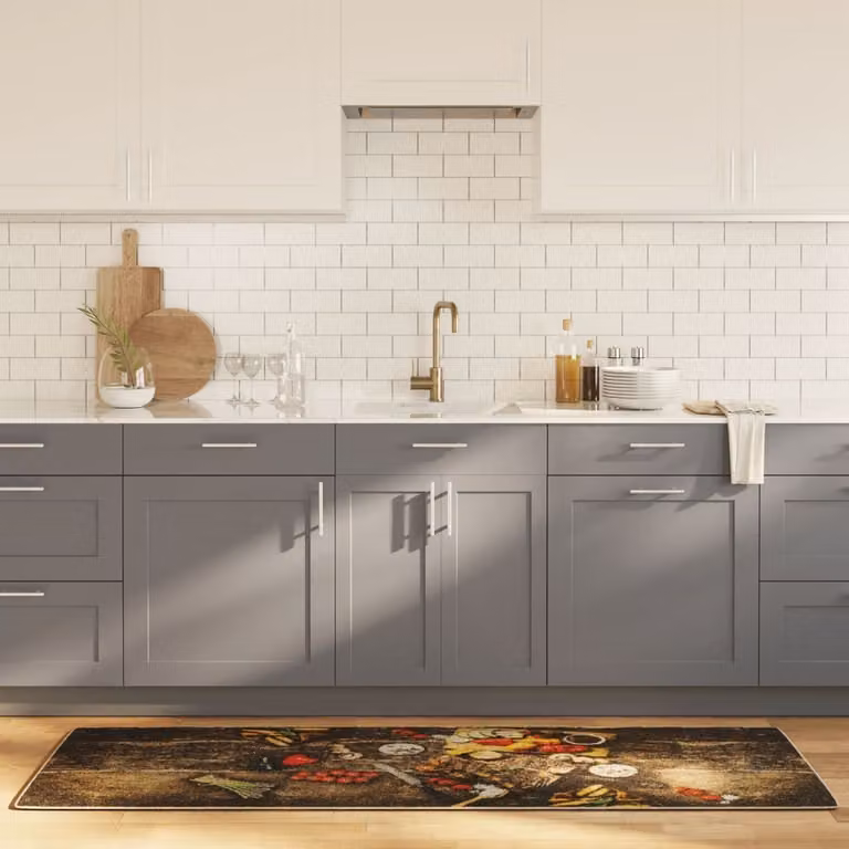 Tappeto da cucina moderno vidaXL multicolore con design astratto, lavabile e fonoassorbente, L 60 cm x P 180 cm