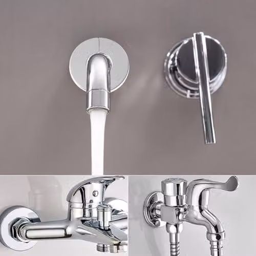 Coperture in acciaio inossidabile, divise in due pezzi, con foro da 42 mm, per la copertura adesiva di valvole angolari e tubi di riscaldamento in bagno e in cucina