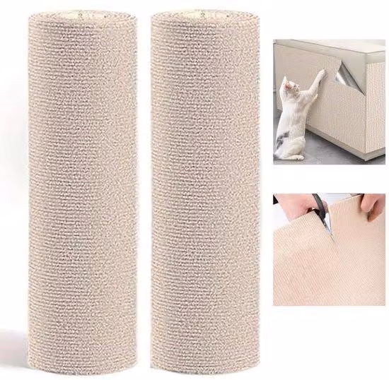 WUZILIN (beige, 40 x 200 cm, confezione da 2) Tappetino anti-graffio per gatti, raschietto da parete – un'alternativa versatile e autoadesiva. Facile da usare su alberi, pareti, mobili, tiragraffi e per proteggere il divano.