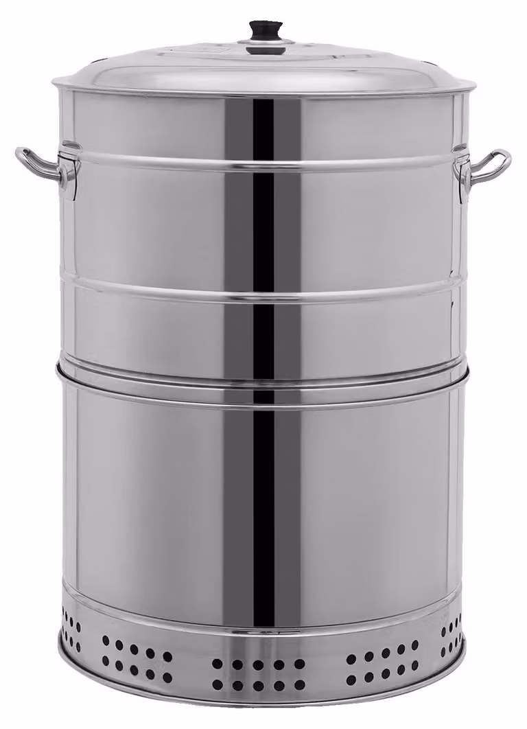 Barbecue portatile, design compatto, distribuzione efficiente del calore, colore argento