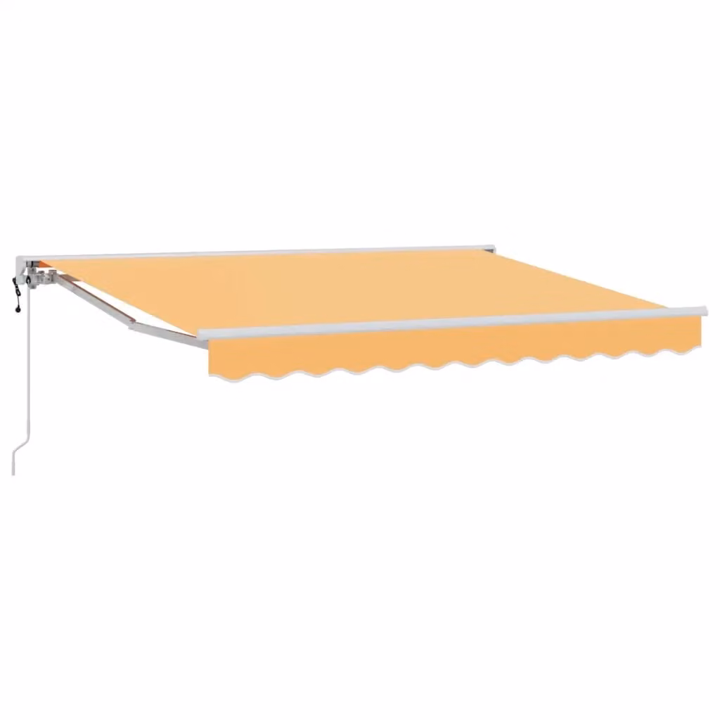 Tettuccio elettrico retrattile vidaXL colore sabbia con bracci pieghevoli in alluminio e copertura in poliestere L: 3,5 m, P: 2,5 m – 2