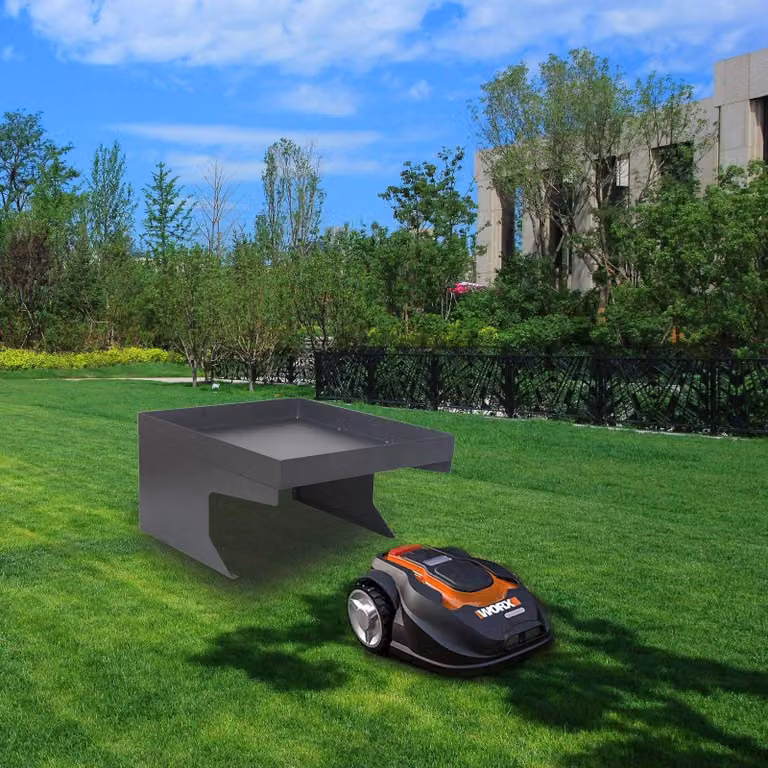 Bc-elec - HMGL01 Garage per tosaerba robotizzato in acciaio zincato con spazio decorativo tetto carport protezione esterna 60x70x36cm