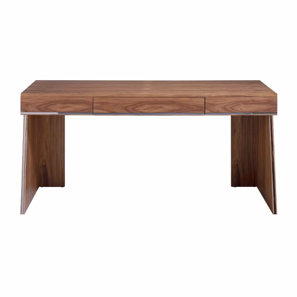 Scrivania moderna Angel Cerdá S.L. in noce marrone con piano rettangolare e finitura opaca L: 160 cm, H: 76 cm, P: 61 cm – 2