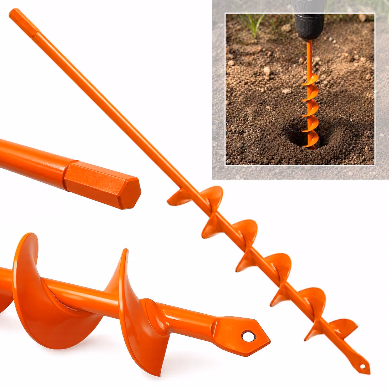 Trapano da giardino 4x45 cm per terreno