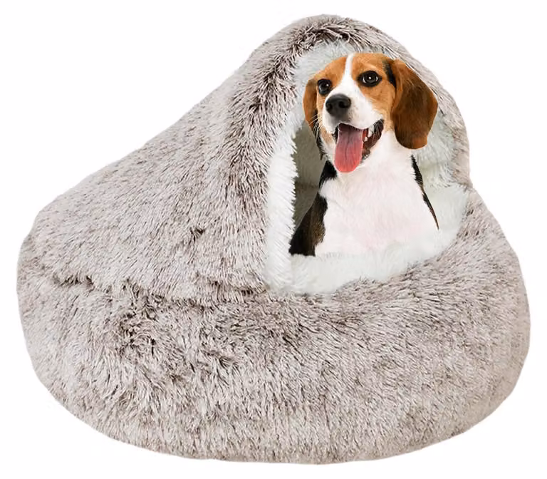 Cuccia per cani rilassante - Morbida e soffice - Colore caffè, 65 cm