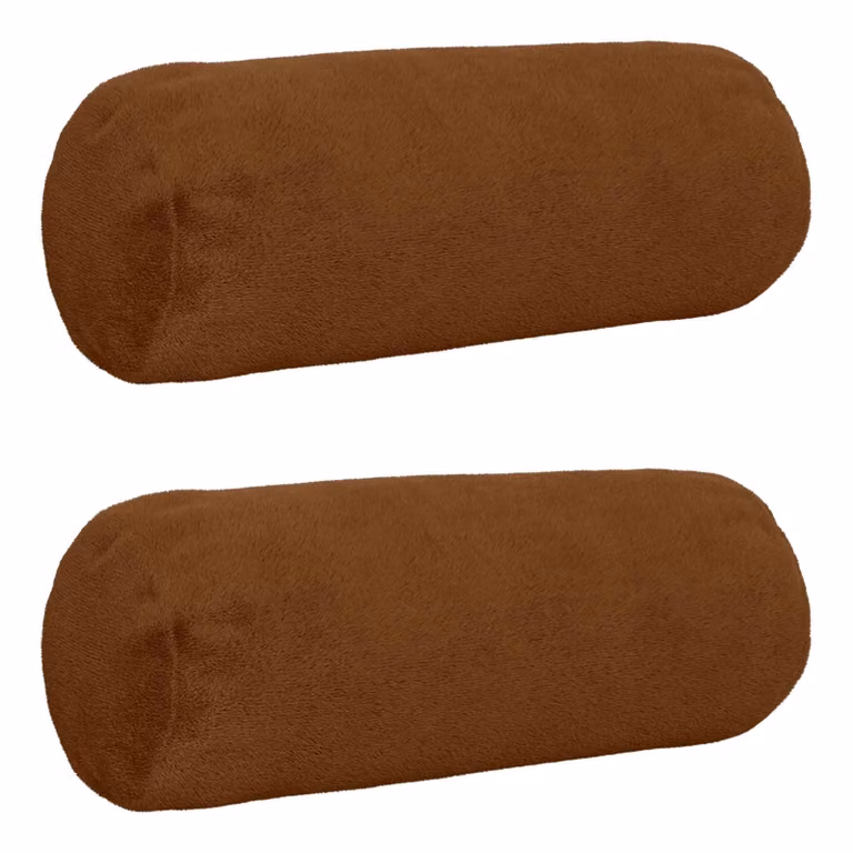 vidaXL Federa 2 pcs HEERLEN Marrone Chiaro Ø 15 x 40 cm Flanella