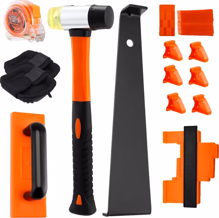 Set per installazione a pavimento, set da 107 pezzi, collezione completa di utensili, arancione