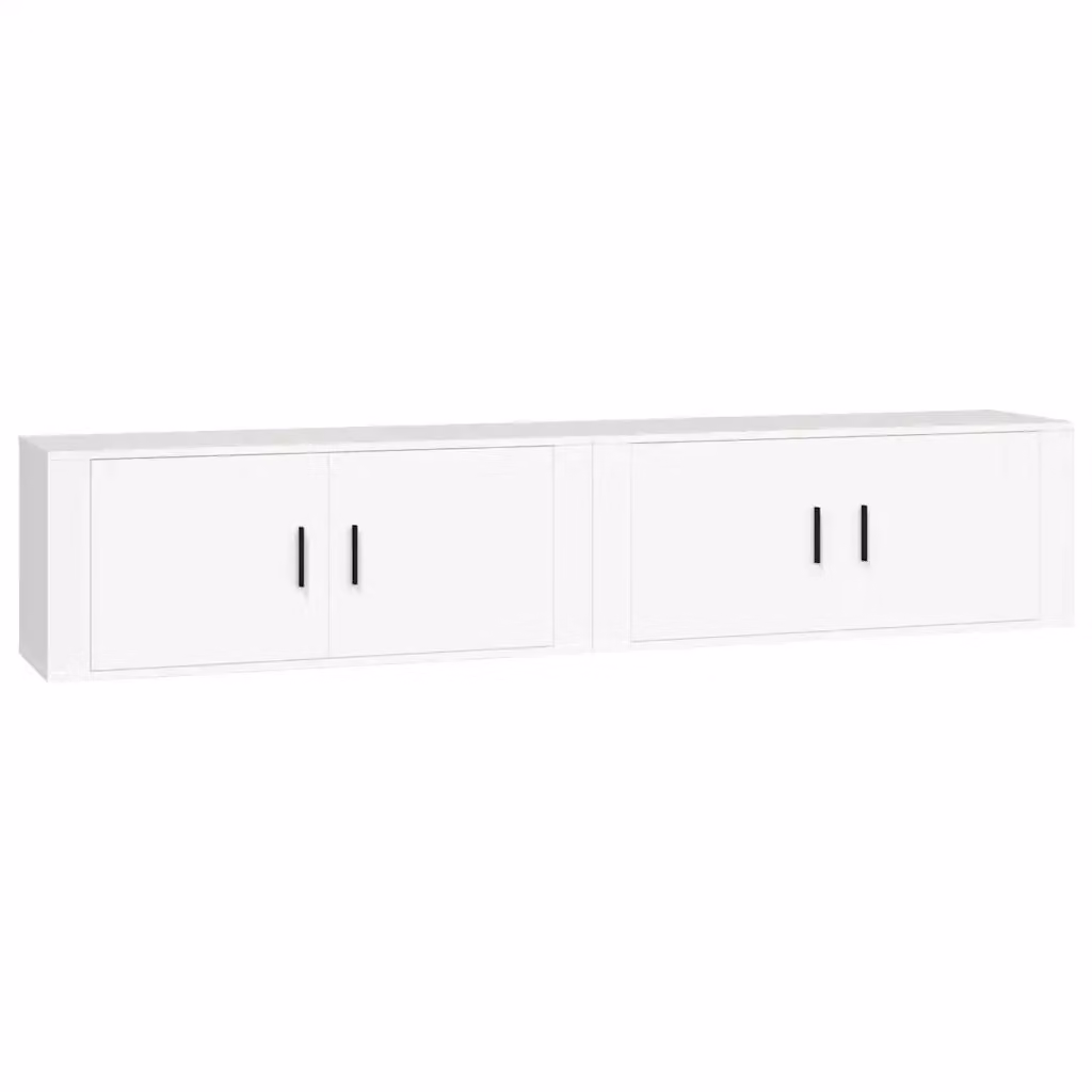 Set di 2 mobili porta TV da parete vidaXL in legno bianco opaco L 100 cm x P 34,5 cm x H 40 cm – 2