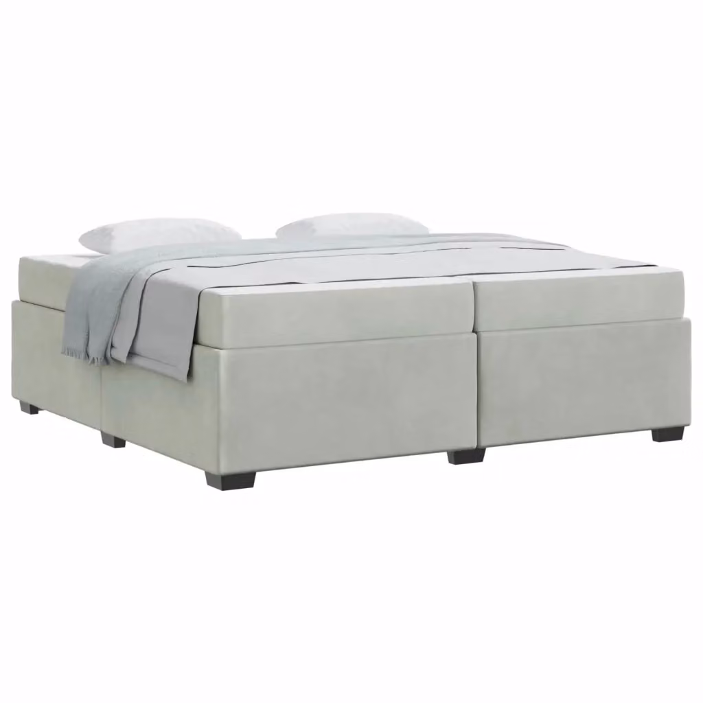 Struttura del letto moderna vidaXL in tessuto grigio con legno ingegnerizzato L/P: 200 x 200 cm – 2
