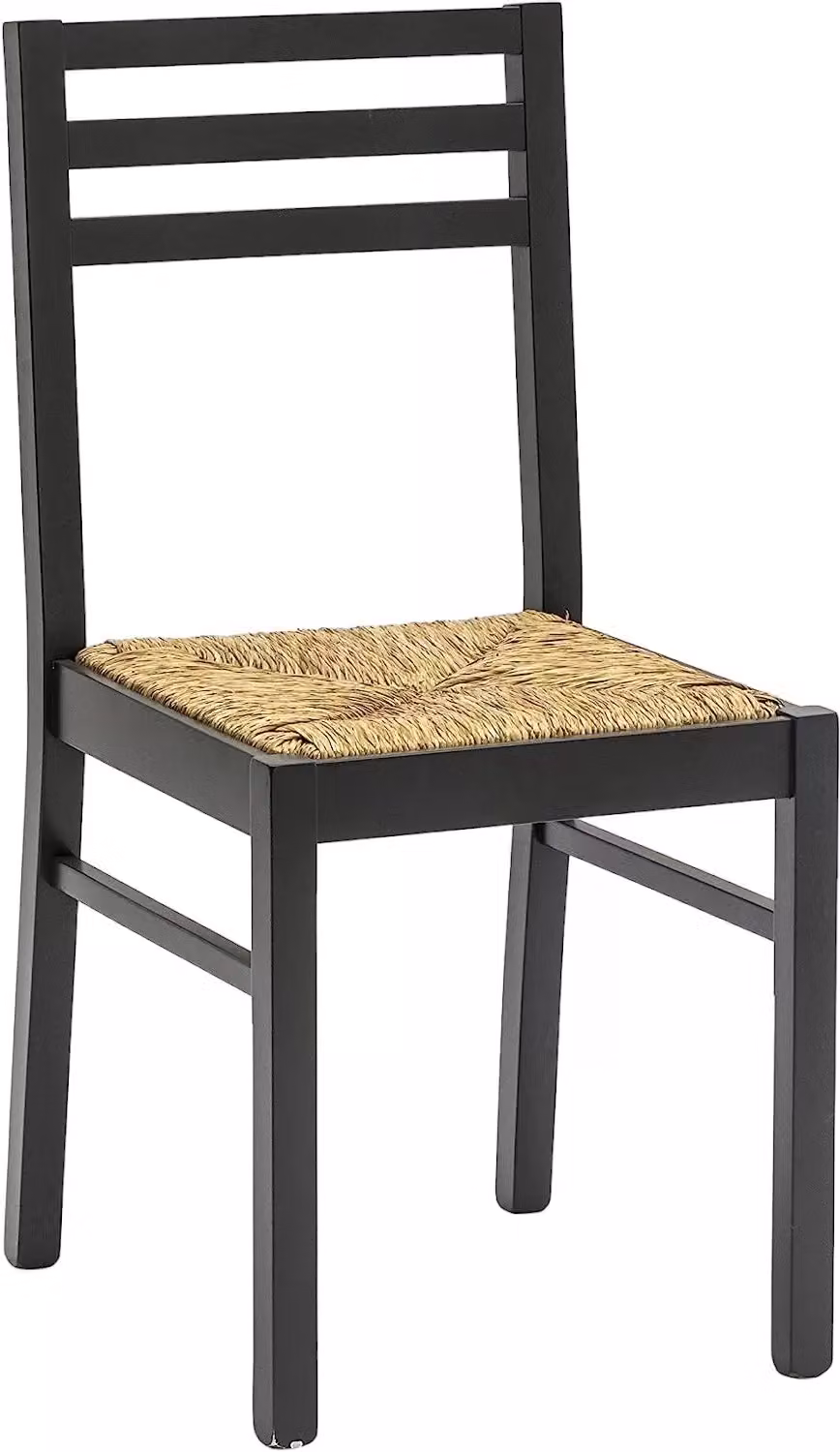 Set di 2 sedie in legno stile shabby nero Mobili 2G L: 43 cm, P: 48 cm, H: 87 cm – 1