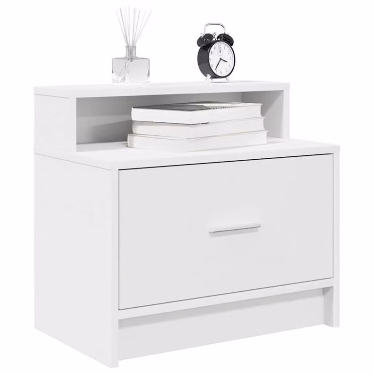 Comodino con Cassetto vidaXL Bianco Moderno L: 51 cm, P: 31 cm, H: 47 cm