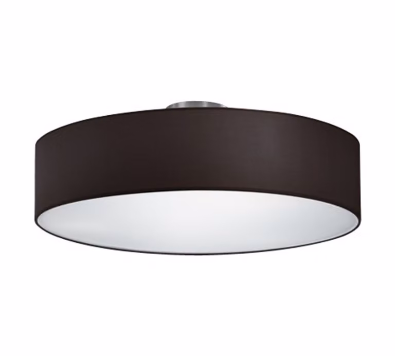 Trio Leuchten - Plafoniera moderna rotonda I Lampada da soffitto I Lampada I Luce in nichel opaco con paralume nero - HotelI 3 luci I Soggiorno I Camera da letto - Tessile rotondo - LED adatto E27