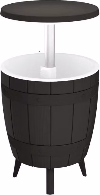 Tavolino da Giardino Moderno in Plastica con Meccanismo di Sollevamento Nero o Bianco