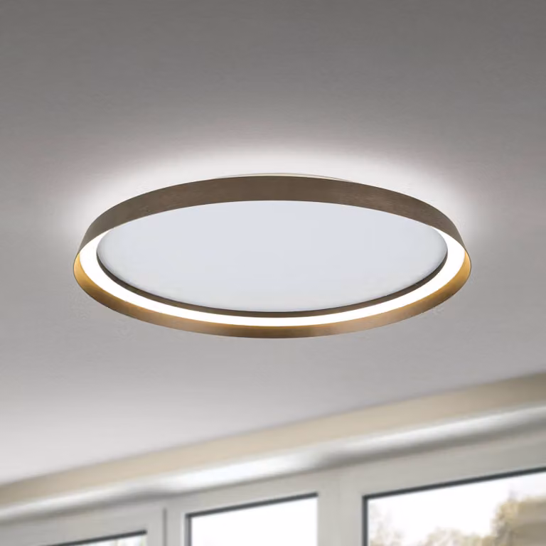 ORION Plafoniera a LED Manta, dimmerabile, Bronzo / Ottone antico, Soggiorno / Sala da pranzo, Alluminio, Moderno, Plafoniera LED