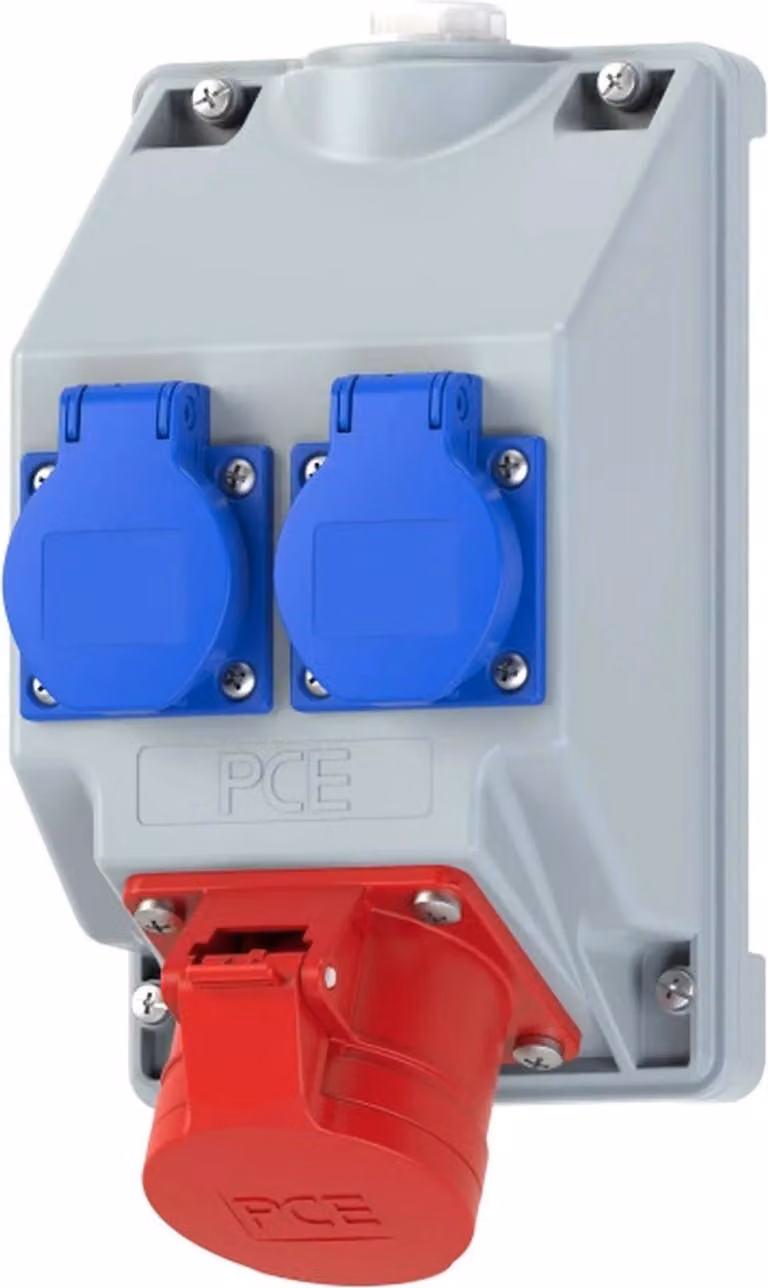 Elso Presa a muro combinata, CEE 16A 5p, 2x SSD nat, IP44, 1 pz.