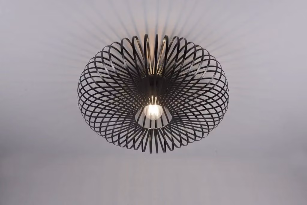 Plafoniera moderna Trio Leuchten JOHANN nera, rotonda, dimmerabile, attacco E27, Diametro: 50 cm – 2