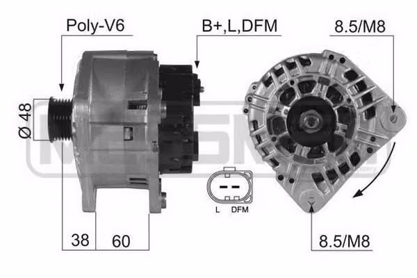 ERA 210410A Alternatore 120 A 14 V per VW Golf IV berlina (1J1), POLO (9N), Transporter V Bus (7HB, 7HJ, 7EB, 7EJ, 7EF, 7EG, 7HF, 7EC)