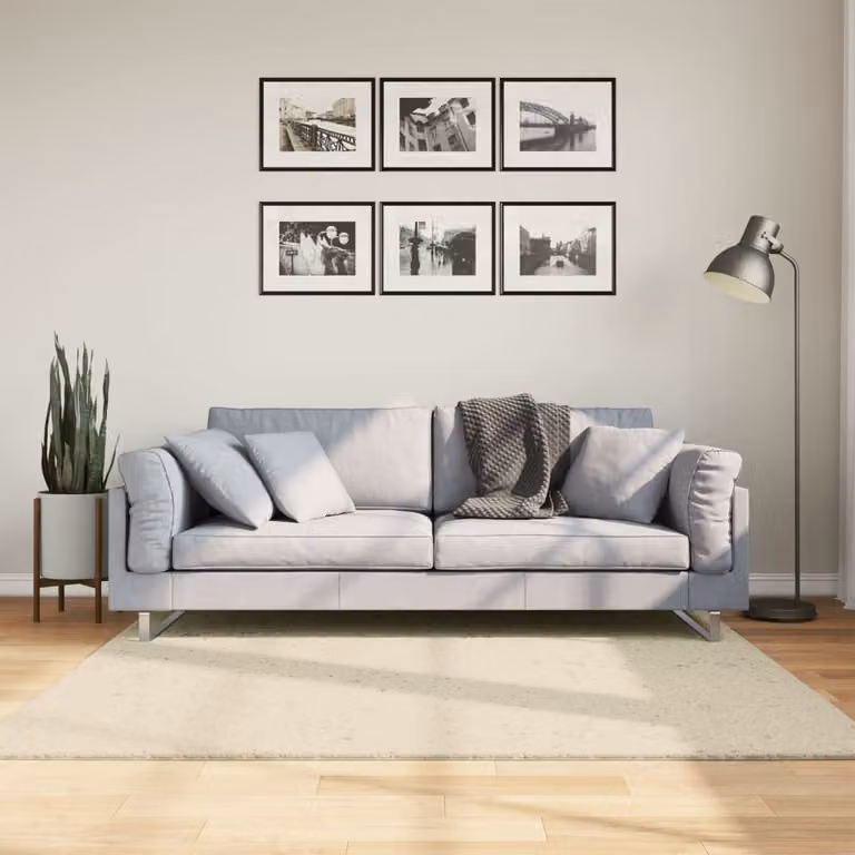 vidaXL Tappeto a Pelo Corto HUARTE Beige Lavabile e Antiscivolo 160 x 160 cm