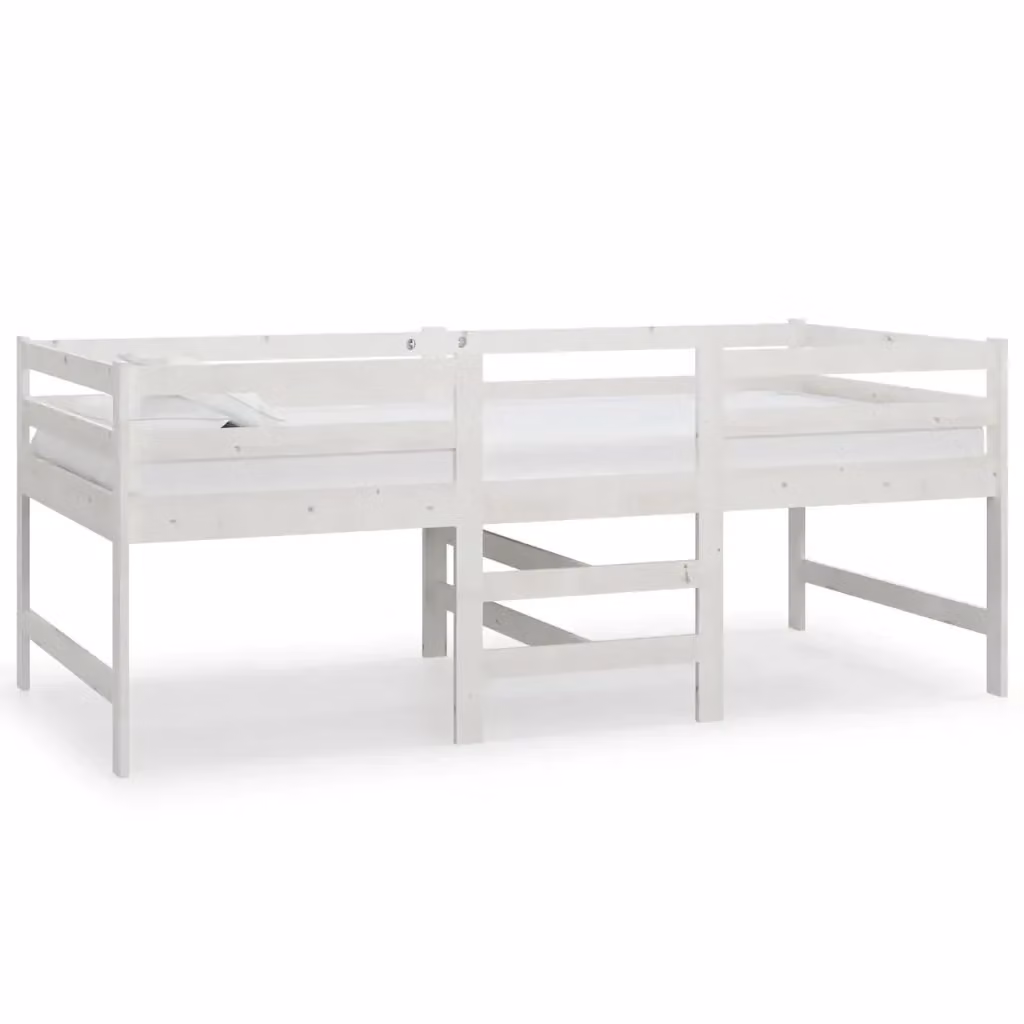 Giroletto vidaXL in legno massello di pino bianco con doghe piatte fisse, L/P/H: 90 x 200 cm – 2