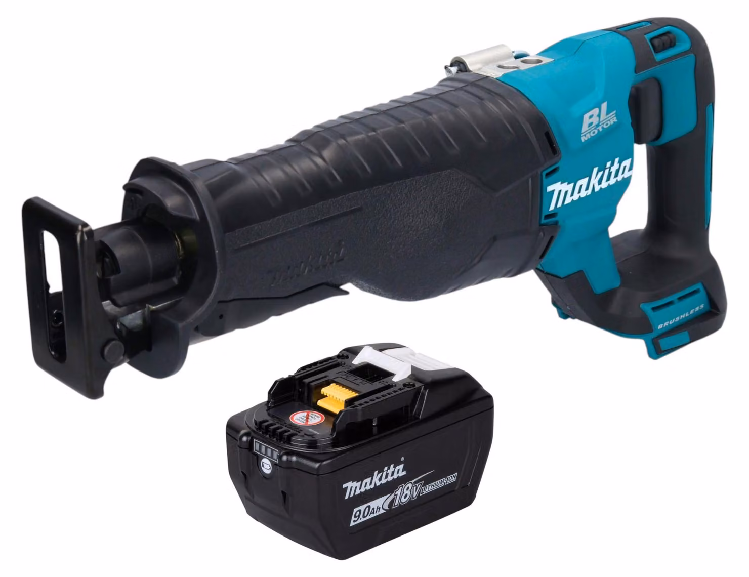 Sega alternativa a batteria Makita DJR 187 Z, sega a sciabola 18 V brushless + 1 batteria da 9,0 Ah - senza caricabatterie