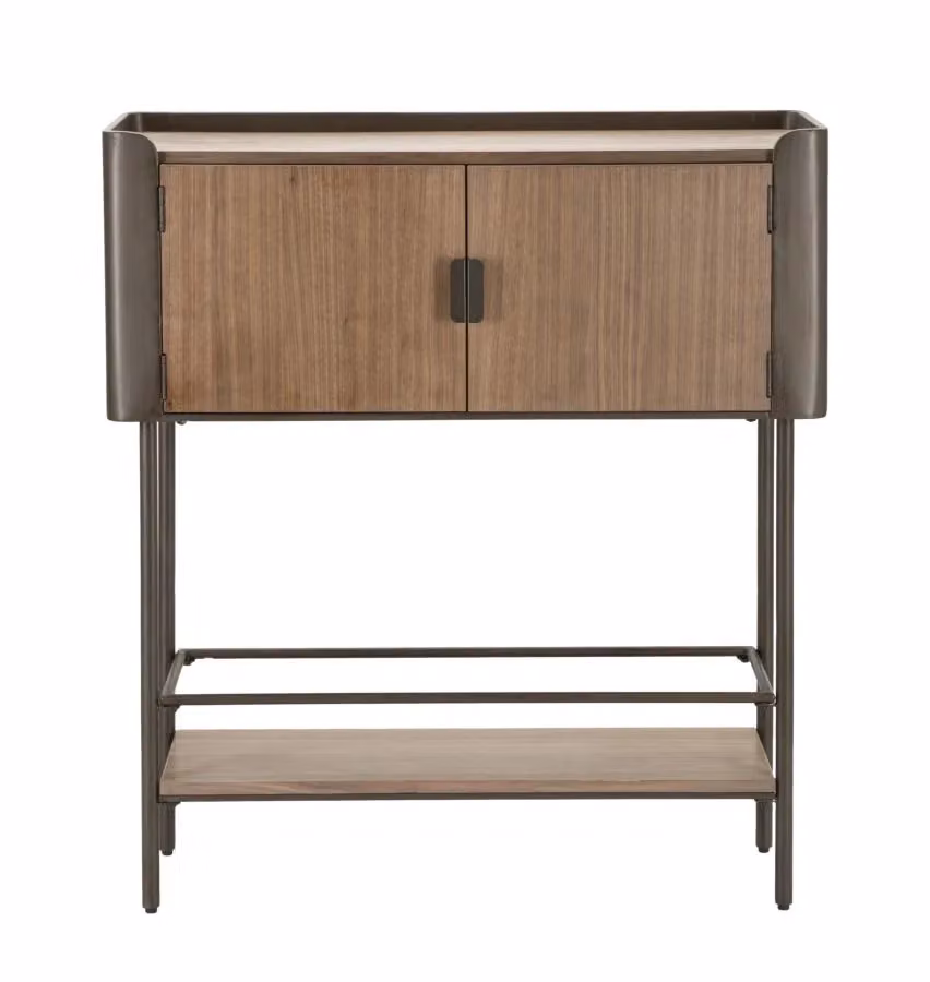 Mobiletto moderno Charme1921 in legno e metallo marrone opaco L/P/H: 100 x 42 x 110 cm – 2