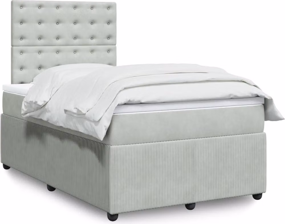 Maison Exclusive - Letto boxspring con materasso grigio chiaro 120x200 cm velluto
