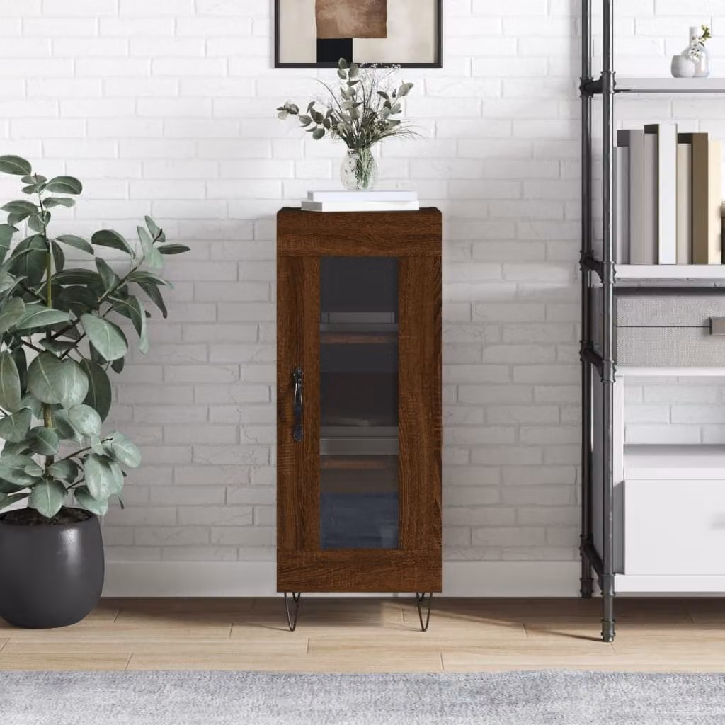 Credenza vidaXL in legno di rovere marrone con montaggio a parete L/P/H: 34,5 x 34 x 90 cm