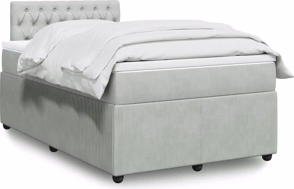Maison Exclusive - Letto boxspring con materasso grigio chiaro 120x200 cm velluto