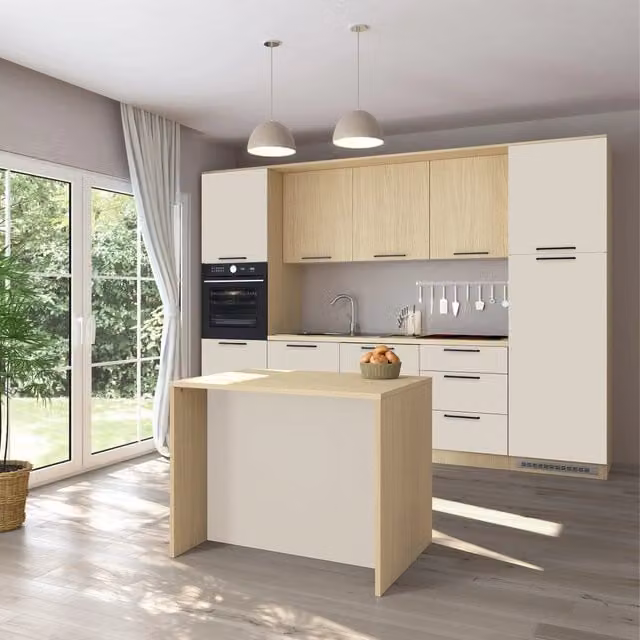 Mobile Dispensa Manotere, Isola da Cucina un Ripiano Made in Italy, 115x80x90h cm Marrone Rovere
