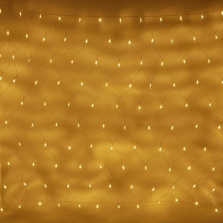 Catena luminosa a LED, luce bianco caldo, 2 x 1,5 metri, 140 LED, collegabile, grado di protezione IP44
