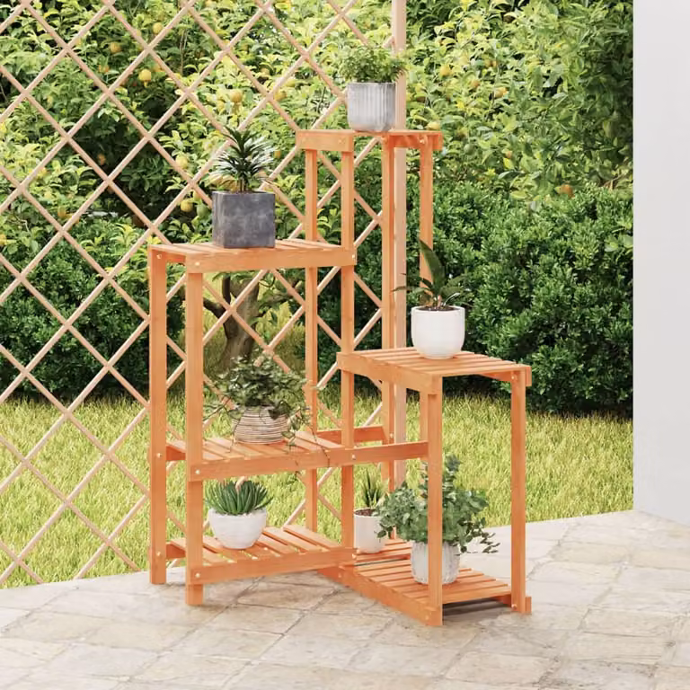 vidaXL Portafiori in Legno di Abete Marrone Stile Rustico L/P/H: 62,5 x 61,5 x 101,5 cm
