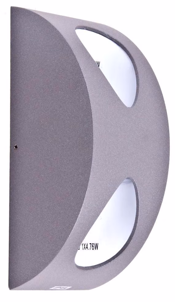 Lampada da parete a LED, alluminio, colore argento e bianco, altezza 19 cm