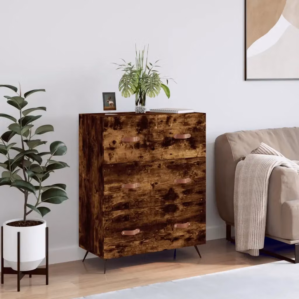 Cassettiera in legno multistrato Rovere Fumo marrone L: 69,5 cm, P: 34 cm, H: 90 cm CFW8350466 – 2