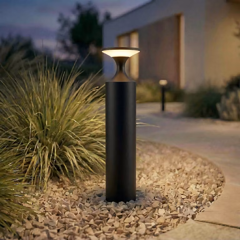 Lampione a LED Lucande Navor, altezza 50 cm, nera, IP65 Navor, Nero, Alluminio, Moderno