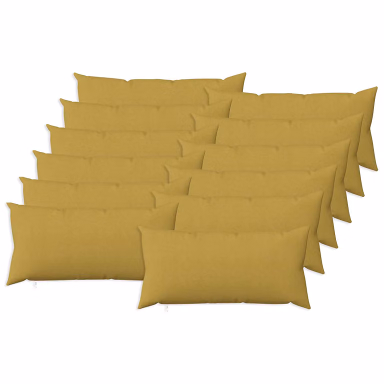 Set di 12 federe vidaXL HEERLEN in tessuto verde chiaro e giallo, L 40 cm x P 80 cm