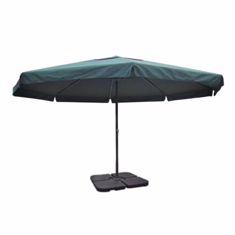 Ombrellone da Giardino in Alluminio con Base Portatile Verde