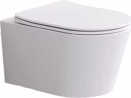 Beitz & Walz AqvaVetroceramica WC a parete con scarico profondo, senza bordo, modello Rotation 530 x 360 mm - bianco -