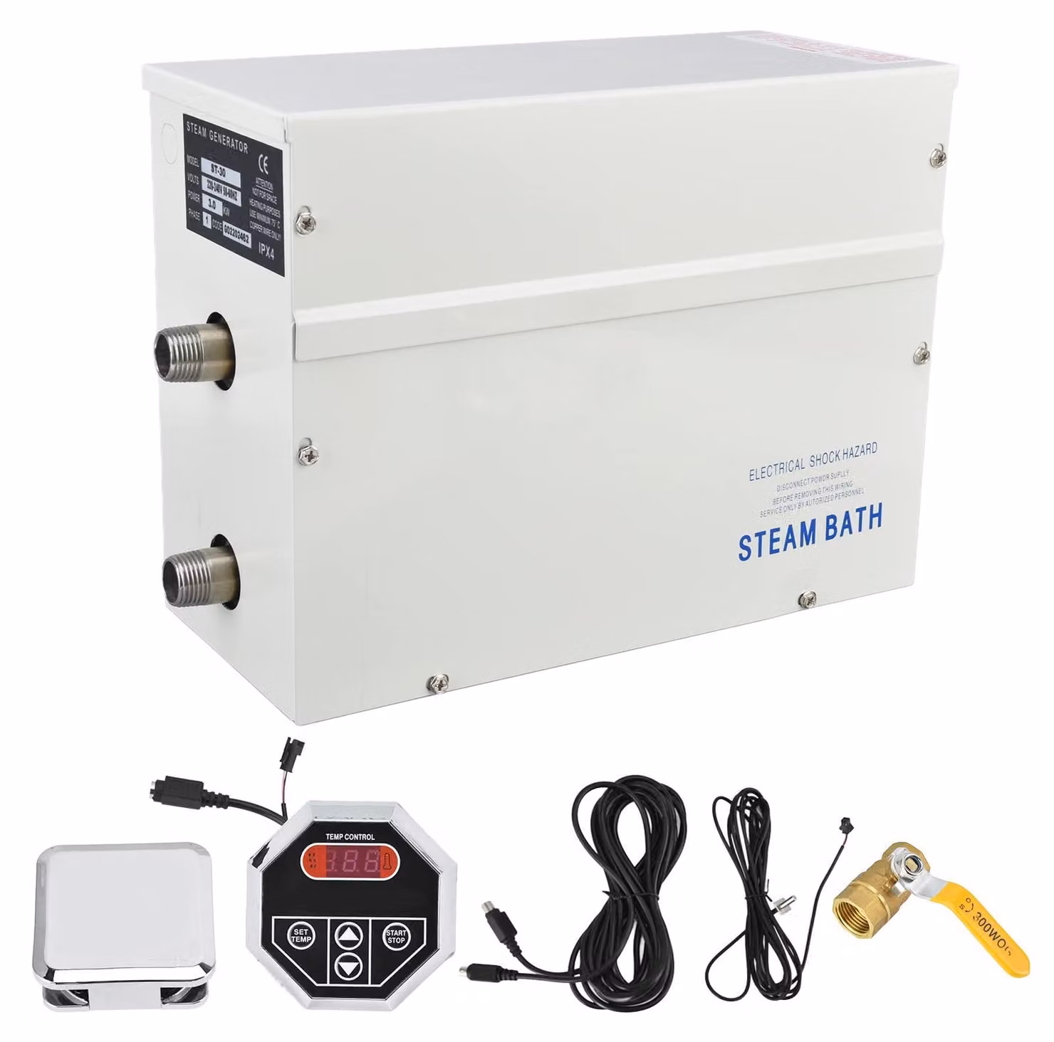 Kit generatore di vapore da 3 kW, con decalcificazione automatica, 220–240 V