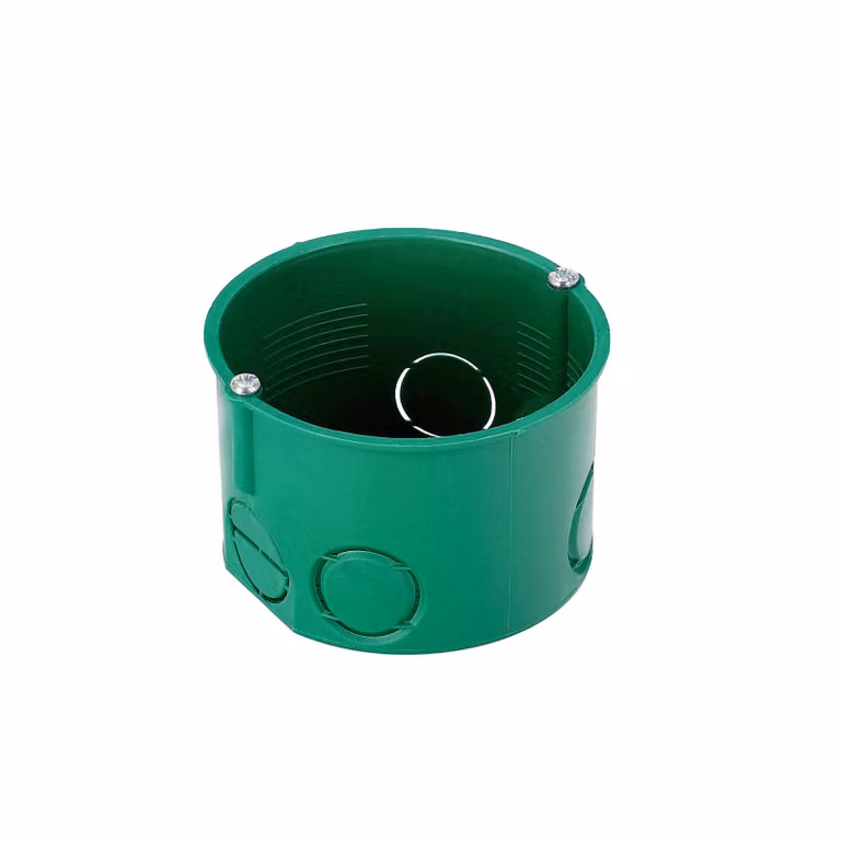 Scatola terminale da incasso Ø60 piatta con viti verde EDO777895 EDO Technic