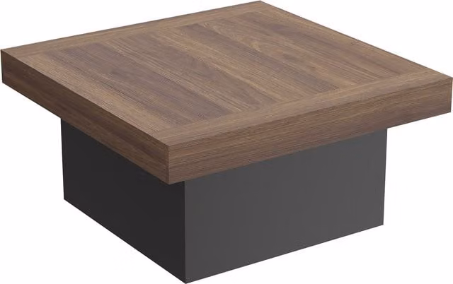 Tavolino Quadrato Moderno HOMCOM con LED 16 Colori, Colore Noce, L 90 x P 90 x H 45 cm