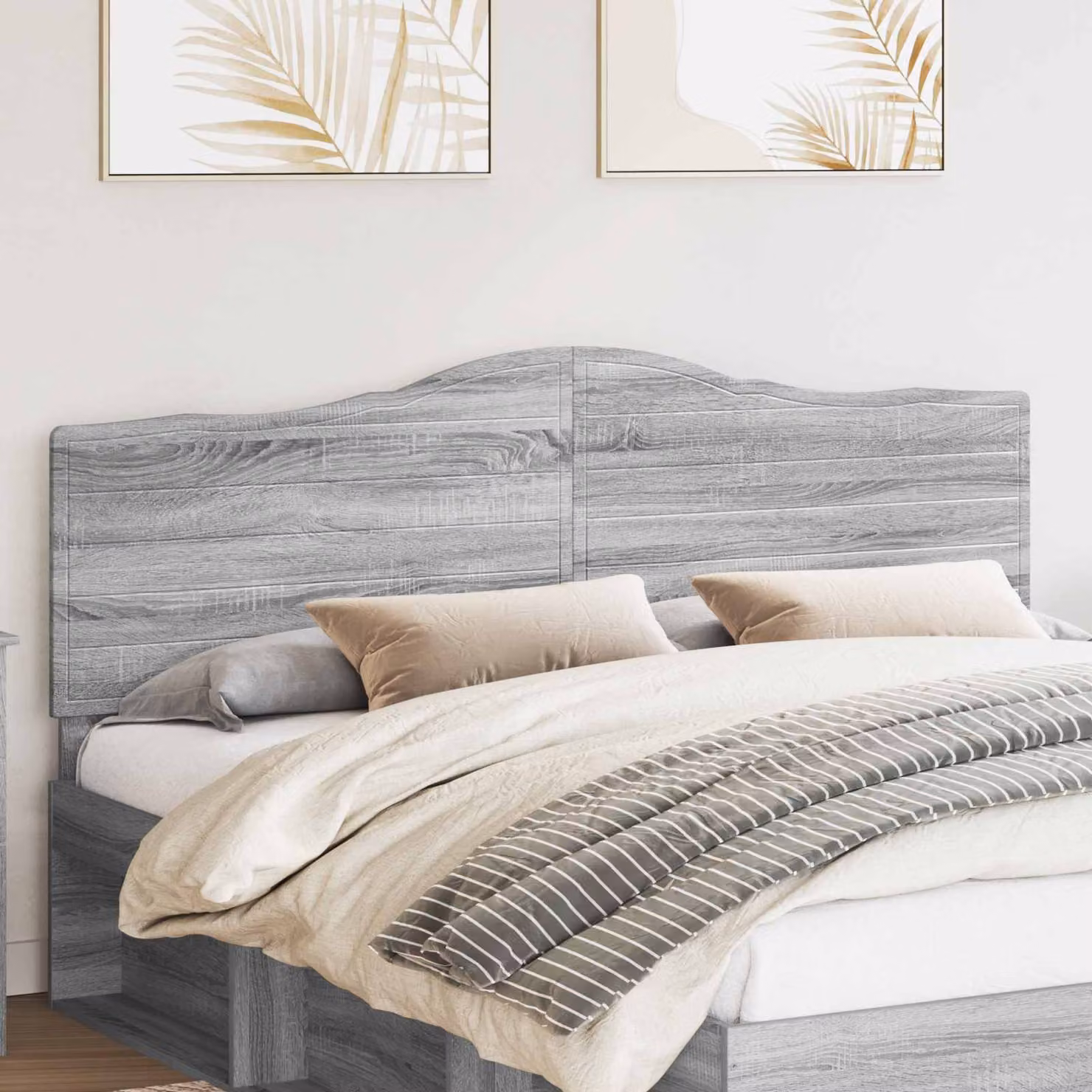 Testiera per letto moderna vidaXL in legno ingegnerizzato grigio