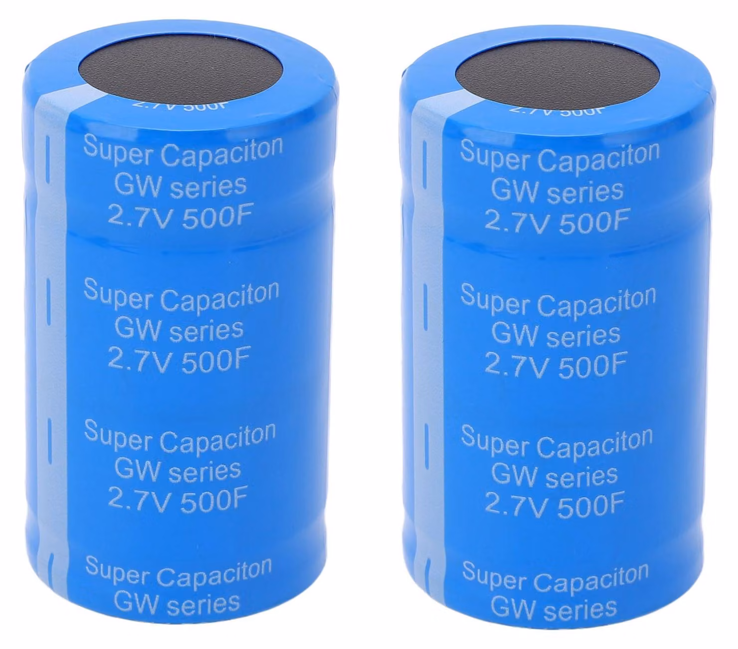 2 condensatori Farad per auto, 2,7V, 500F, colore blu, per il risparmio energetico, utilizzabili come raddrizzatori. Ideali per applicazioni industriali e commerciali, elettronica e strumentazione, componenti elettronici