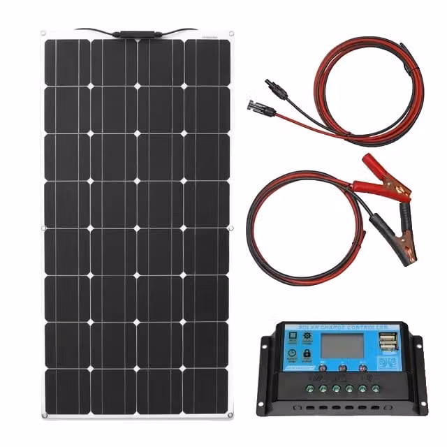 Modulo solare portatile, design flessibile, silicio monocristallino, kit solare da 100w