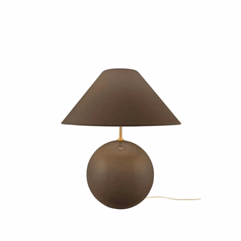 Globen Lighting Lampada da tavolo IRIS, Marrone / Ruggine, Soggiorno / Sala da pranzo, Tessuto / Stoffa / Seta, Vintage, Lampada da tavolo