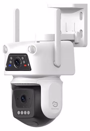 Telecamera di sorveglianza esterna BEANS VIEW D320 Dual 2K, doppia lente da 3MP, Wi-Fi, rotazione a 360°, visione notturna